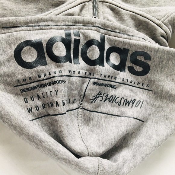 Adidas Quality Workmanship Unisex Hoodie Size Small Gray - Picture 8 of 12